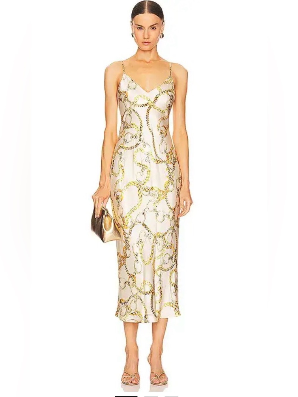 L'AGENCE SERIDIE 100% silk slip dress in cream 8 - Picture 1 of 10